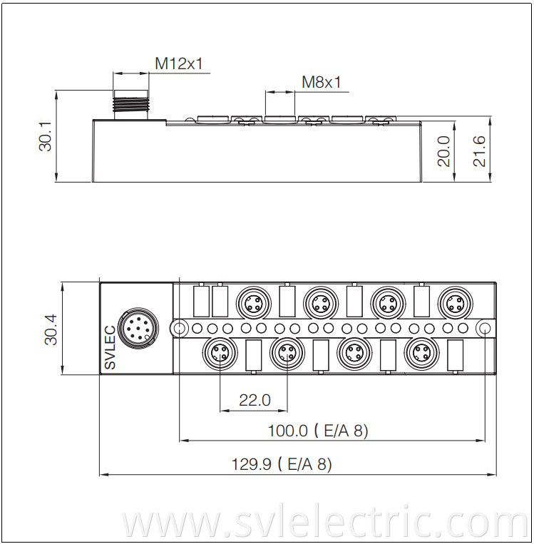 M8 8 Way Distribution Box Size